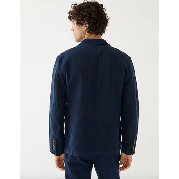 J.Crew Garment Dyed Cotton Linen Chino Suit Jacket Navy Classic Mens US 42 NWT - Picture 6 of 15